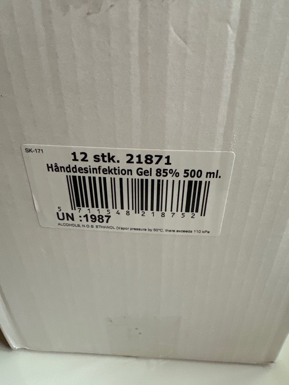 Kasse med håndsprit